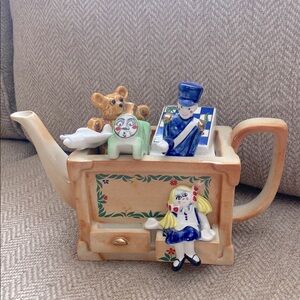 Vintage & Singed Paul Cardew Figurine Full Size Toy Box Teapot